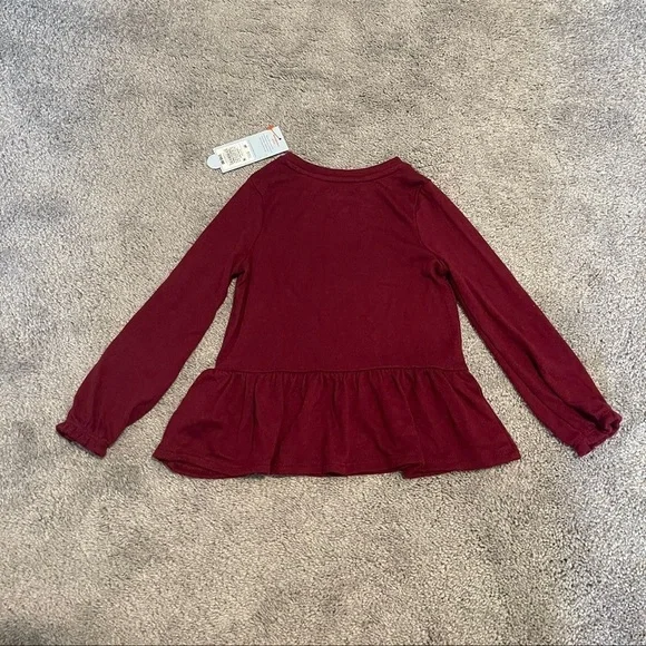 NWT Cat & Jack Star Peplum Long Sleeve Holiday Shirt 3T - Picture 3 of 4